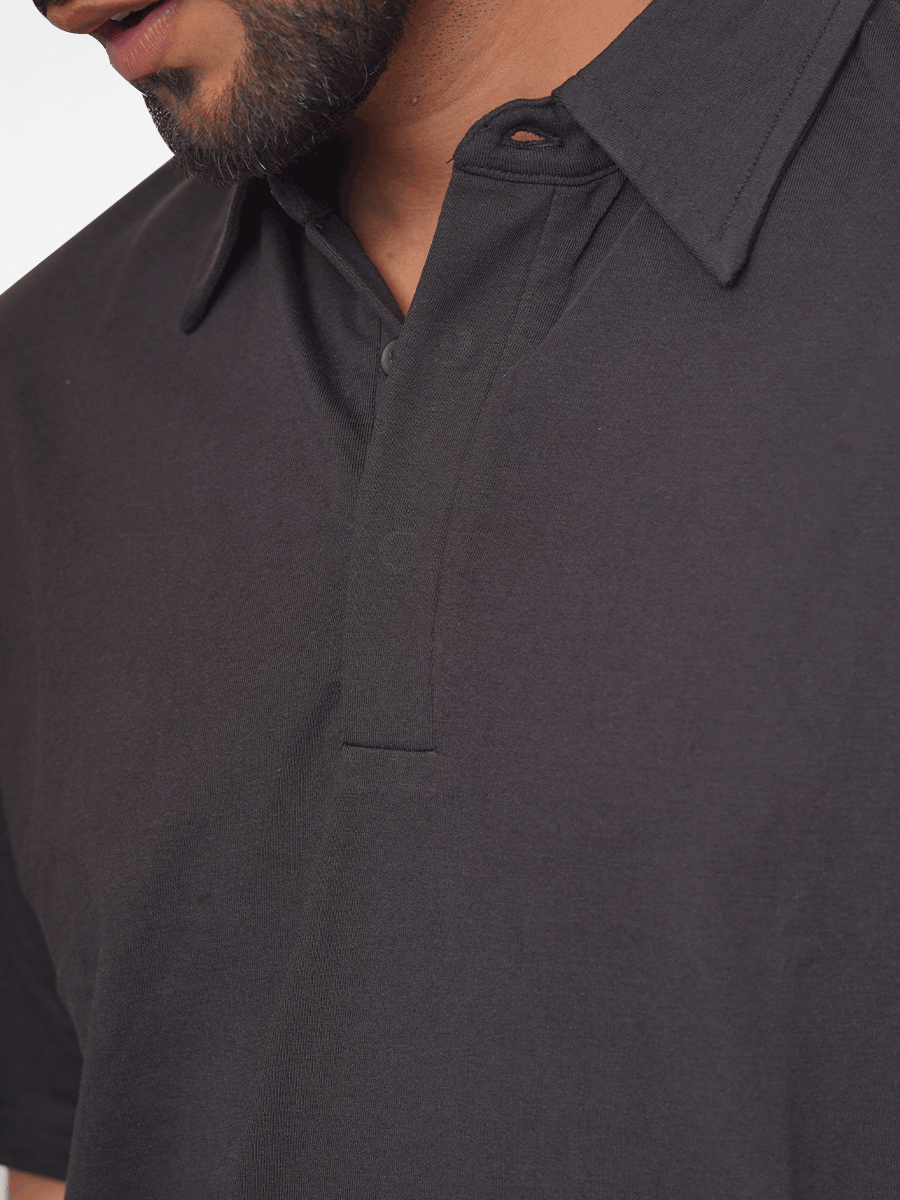 Men's Regular-Fit Mercerized Cotton Polo Shirt Black