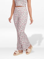 Women’s Printed Palazzo Pants | Wide Leg Lounge Trousers for Women | Soft Stretch Yummy Rib Fabric | Casual & Party Wear Bottoms - Blushing Bride