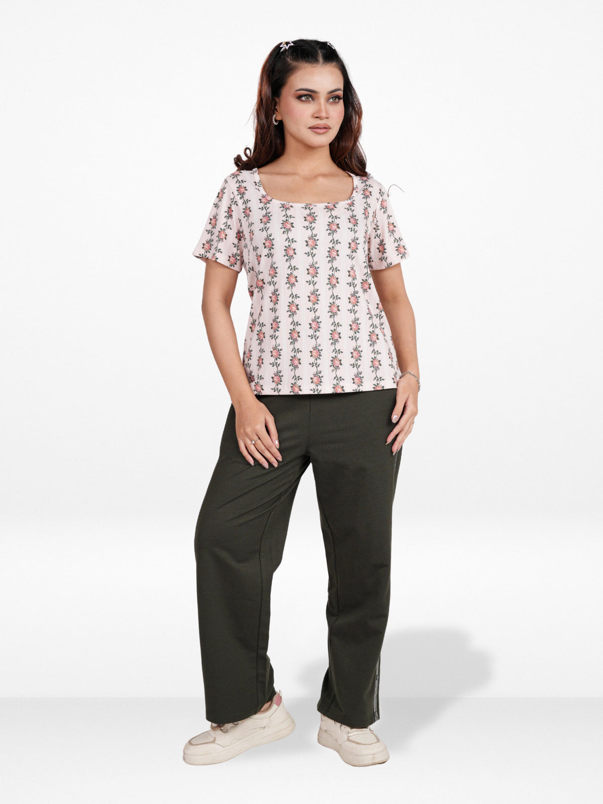 Women’s Regular Fit Crew Neck Tee Shirt – Short Sleeve All Over Print T-Shirt | Soft & Comfortable