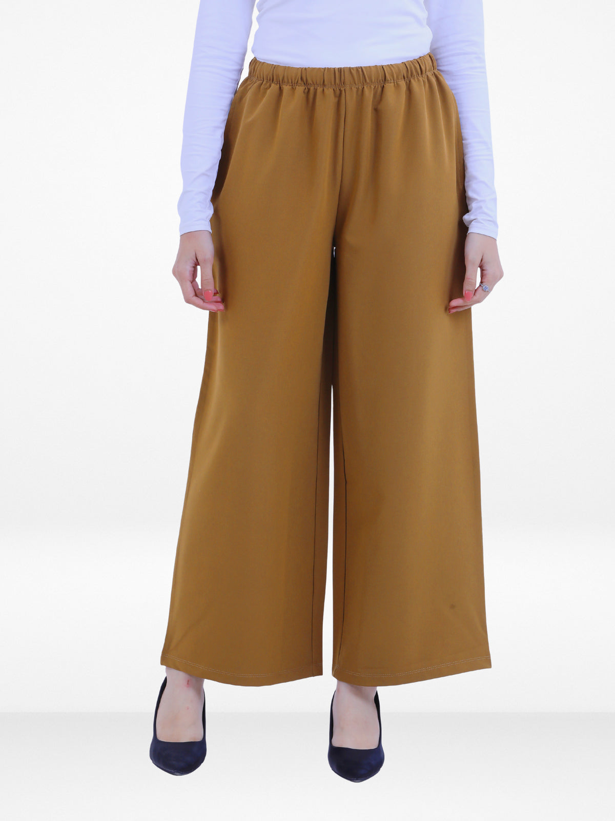 Women’s Cozy Open Leg Palazzo Sweatpants – Soft Relaxed Fit Lounge Pants with Drawstring Waist & Side Pockets |Khaki