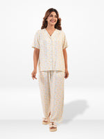 Women’s Printed Night Suit Set – Shirt & Pyjama | Soft Nightwear Dress, 2 Piece Sleepwear for Women, Comfortable Loungewear