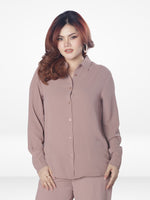 Women Solid Color Co-Ord Set| Long Sleeve| Copper
