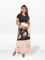 Women’s All Over Printed Maxi Skirt – Summer Pleated High Waist Casual Long Skirt