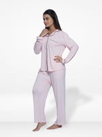 Women Solid Sleepwear Long Sleeve Pyjama Set
