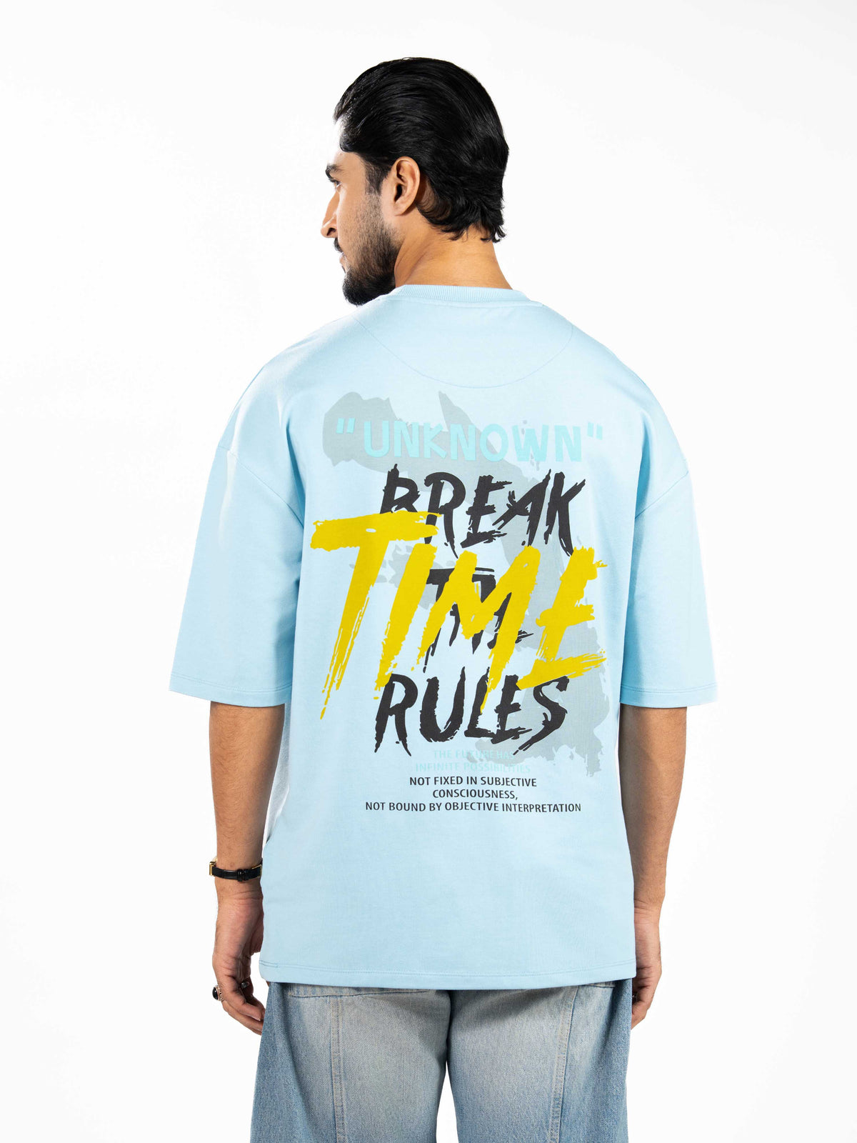 Men’s Oversized Drop Shoulder Graphic T-Shirt – Short Sleeve Crew Neck Tee | Casual Streetwear Top with Front & Back Print