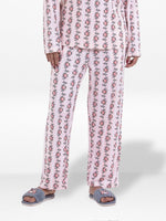Women’s Printed Pajama Pants | Soft & Stretchy Sleepwear Trousers | Elastic Waist Lounge Pants | Yummy Rib Fabric - Blushing Bride Rose