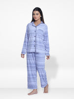 Women Velour Sleepwear Long Sleeve check print Pyjama Set
