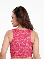 Women’s Crew Neck Crop Top | Sleeveless Printed Top for Women | Soft Stretch Yummy Rib Fabric | Casual Lounge & Party Wear - Crimson