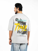 Men’s Oversized Drop Shoulder Graphic T-Shirt – Short Sleeve Crew Neck Tee | Casual Streetwear Top with Front & Back Print