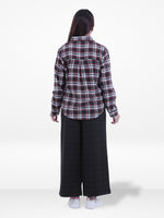 Women’s Plaid Flannel Shirt – 100% Cotton Long Sleeve Button-Down Checkered Shirt | Relaxed Fit Casual Top for Everyday Comfort