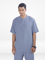 Men's Short Sleeve Shirt & Long Pant Set| Slate Blue