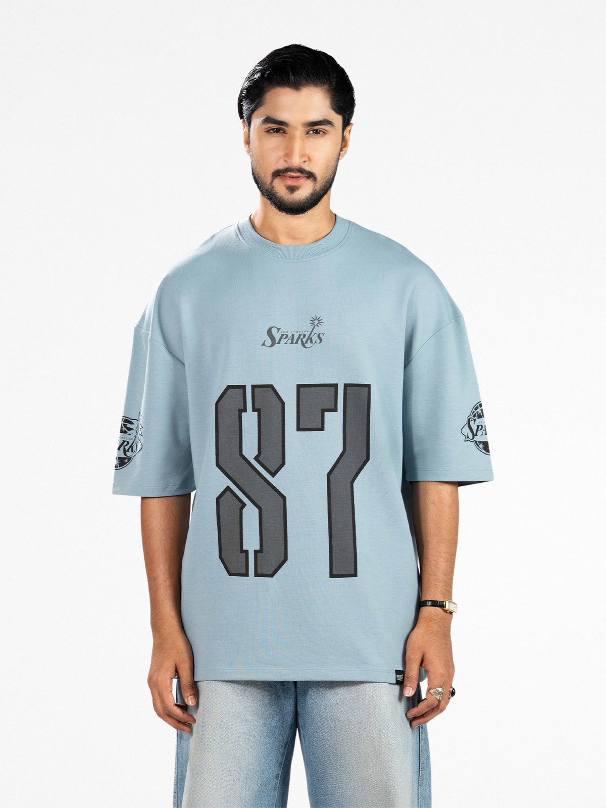 Men’s Oversized Drop Shoulder Graphic T-Shirt – Short Sleeve Crew Neck Tee | Casual Streetwear Top with Front & Back Print