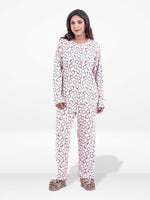 Women’s Crew Neck Collar Sleepwear Set – Long- Sleeve All Over Print Pajama Top &amp; Shorts | Soft, Lightweight &amp; Comfortable Nightwear