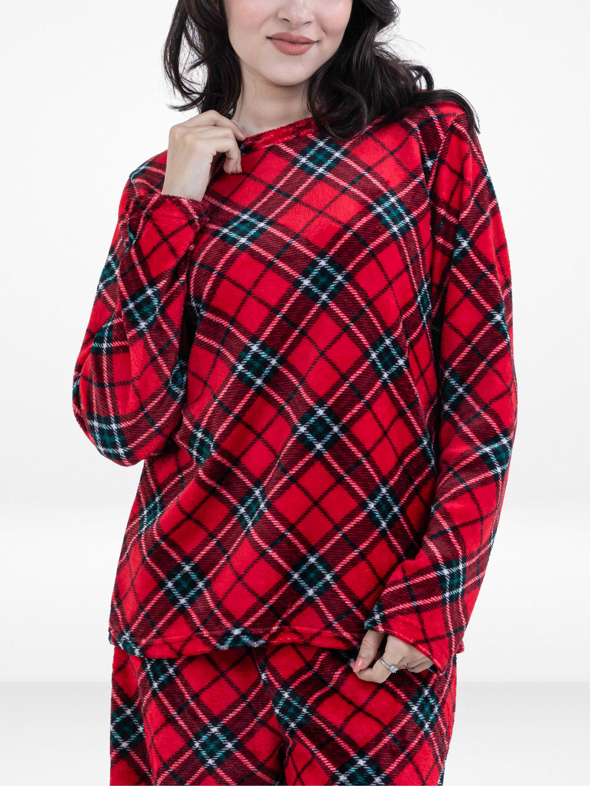 Women’s RedStripe Printed Pyjama Set – Long Sleeve Top & Pants, Soft Comfortable Sleepwear, Cozy Winter Loungewear for Women