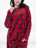 Women’s RedStripe Printed Pyjama Set – Long Sleeve Top & Pants, Soft Comfortable Sleepwear, Cozy Winter Loungewear for Women