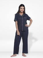 Women Solid Sleepwear Short Sleeve Pyjama Set