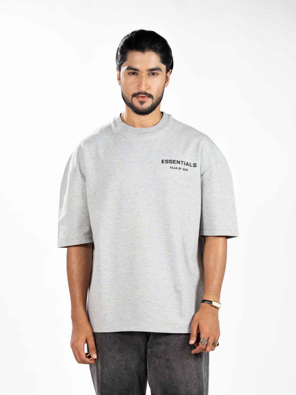 Men’s Oversized Drop Shoulder Graphic T-Shirt – Short Sleeve Crew Neck Tee | Casual Streetwear Top with Front & Back Print