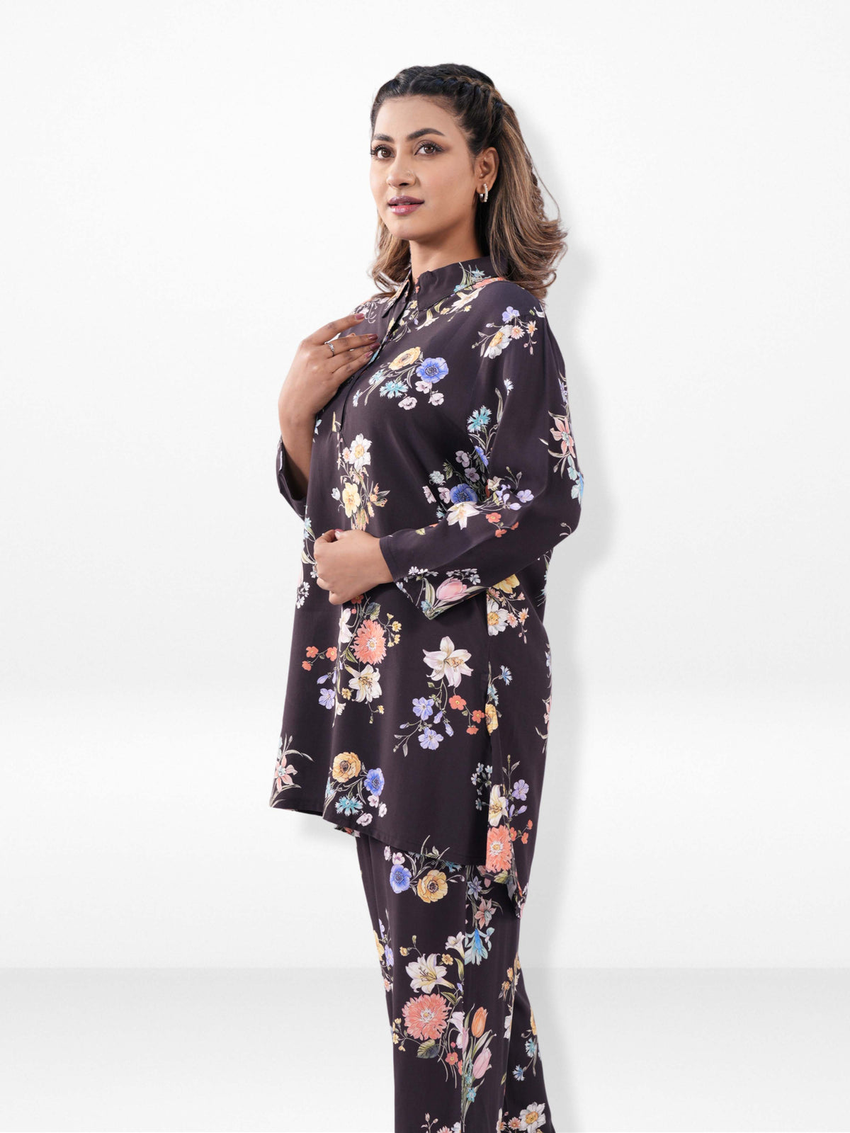 Women’s Floral Printed Co-Ord Set – Trendy 2 Piece Matching Top & Bottom Outfit