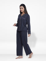 Women Solid Sleepwear Long Sleeve Pyjama Set