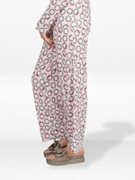Women's Floral Printed Wide Leg Pants – Soft Yummy Rib Casual Trousers
