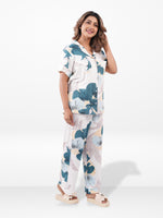 Women’s Printed Night Suit Set – Shirt & Pyjama | Soft Nightwear Dress, 2 Piece Sleepwear for Women, Comfortable Loungewear