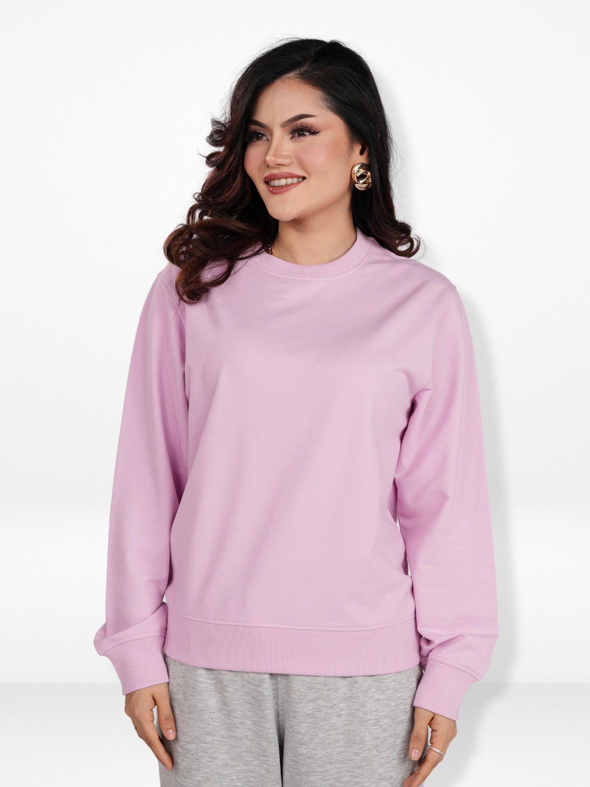 Women’s Long Sleeve Solid Sweatshirt – Casual Comfortable Pullover | Simple Everyday Style Top