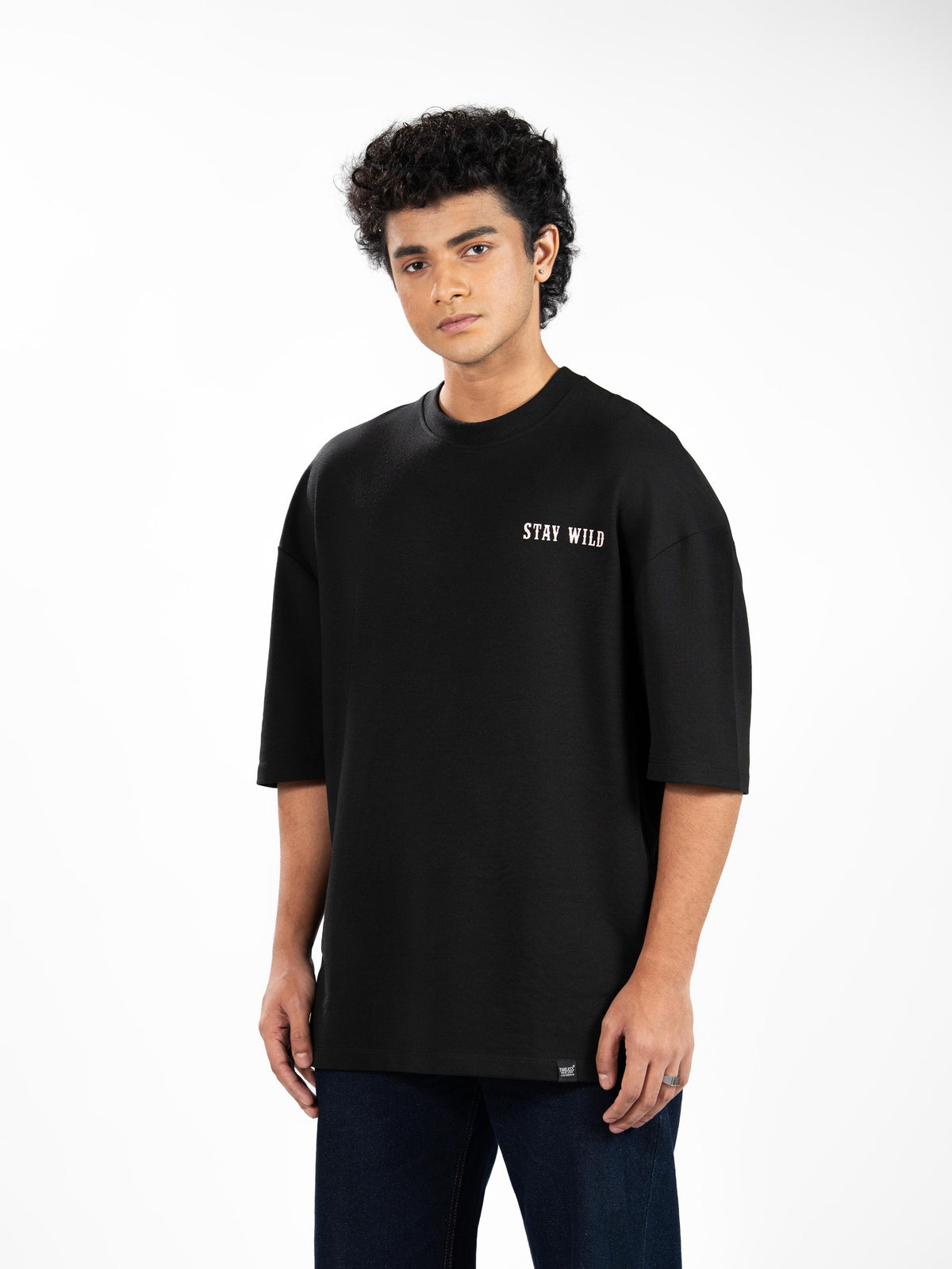 Men’s Oversized Drop Shoulder Graphic T-Shirt – Short Sleeve Crew Neck Tee | Casual Streetwear Top with Front & Back Print
