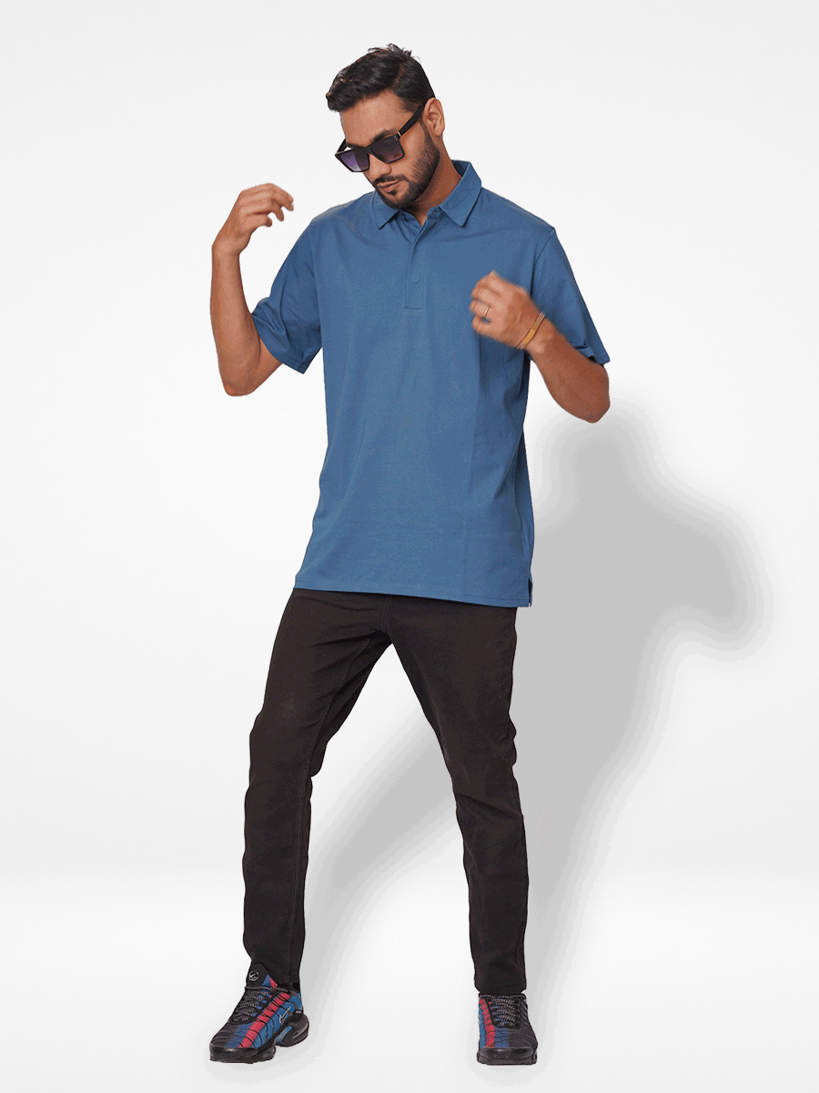 Men's Regular-Fit Mercerized Cotton Polo Shirt Cobalt Blue