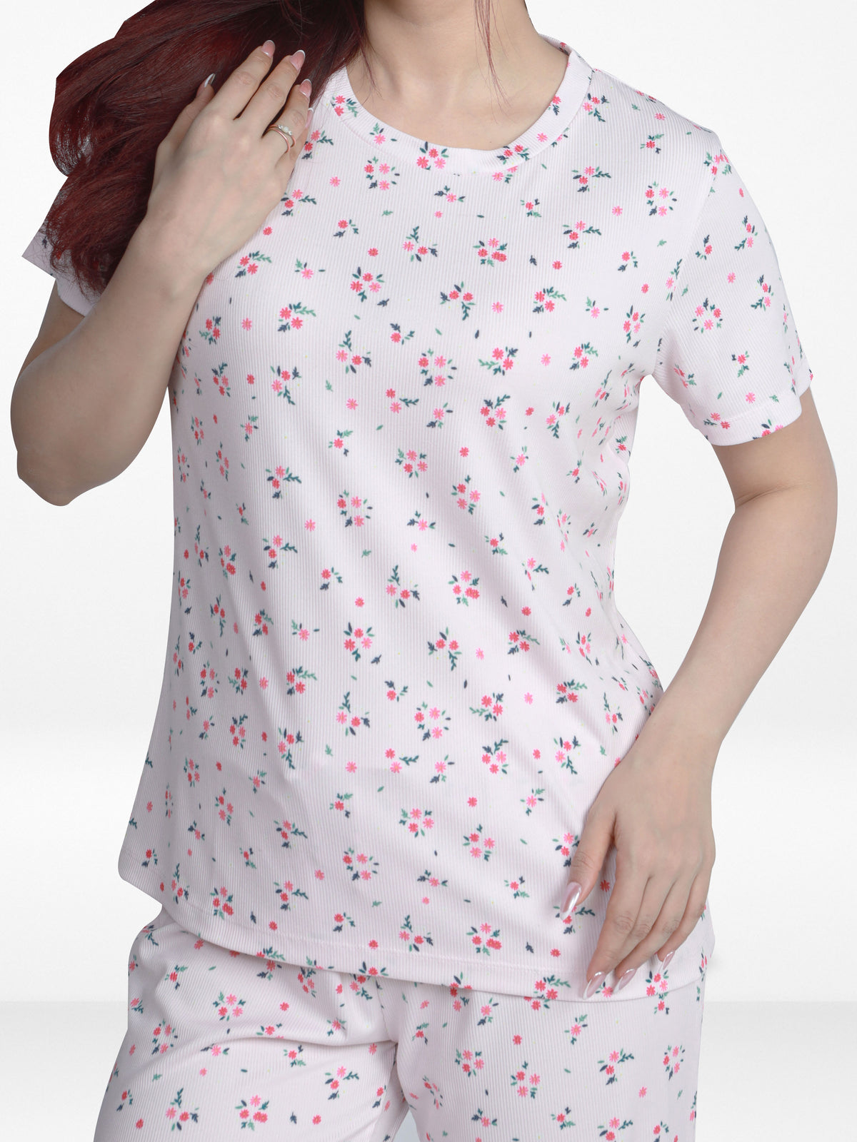 Women’s 2 Piece All Over Printed Loungewear Set – Short Sleeve Top & Pants | Casual Lounge Outfit, Soft Pajama Set, Summer Sleepwear for Women