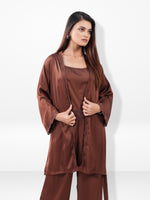 Women’s Satin 4 Piece Night Dress Set – Luxury Sleepwear | Soft Silky Comfortable Nightwear