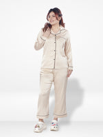 Women's Satin Notch collar & Full Sleeve Sleepwear set |Satin Fabric