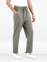 Men’s Relaxed Fit Trousers – Elastic Waist with Drawstring, Casual Pants with Fake Fly & Side Pockets ,Comfortable Everyday Wear