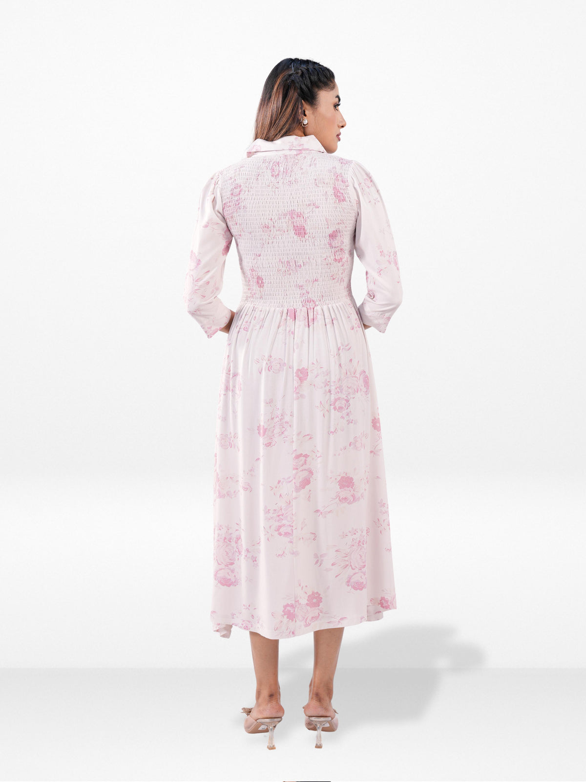 Women’s Floral Print Crepe Maxi Dress – Mystical Long Dress for Casual & Evening Wear