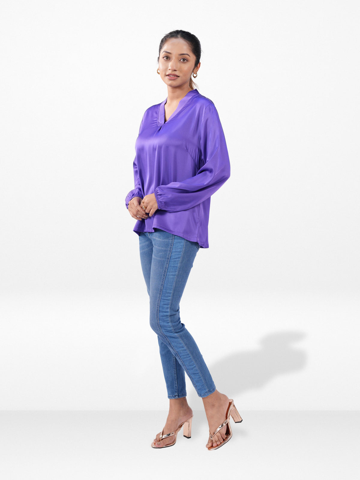 Women’s Satin Top – Soft Shiny | Fashionable Party & Everyday Wear