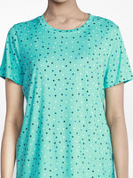 Women’s All Over Printed Short Sleeve Lounge Top | Soft Stretch Yummy Rib Fabric | Crew Neck Casual Sleepwear & Loungewear Top - Florida