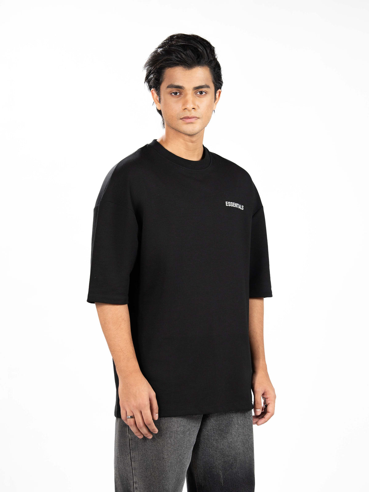 Men’s Oversized Drop Shoulder Graphic T-Shirt – Short Sleeve Crew Neck Tee | Casual Streetwear Top with Front & Back Print