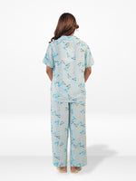 Women’s Printed Night Suit Set – Shirt & Pyjama | Soft Nightwear Dress, 2 Piece Sleepwear for Women, Comfortable Loungewear