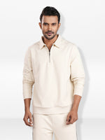 Men’s Half Zip Collar Sweatshirt – Long Sleeve Thermal Casual Shirt Collar | Classic Basic Polo Sweatshirt for Men