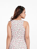 Women’s Crew Neck Crop Top | Sleeveless Printed Top for Women | Soft Stretch Yummy Rib Fabric | Casual Lounge & Party Wear - Blushing Bride