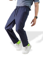 Men’s Relaxed Fit Trousers – Elastic Waist with Drawstring, Casual Pants with Fake Fly & Side Pockets ,Comfortable Everyday Wear