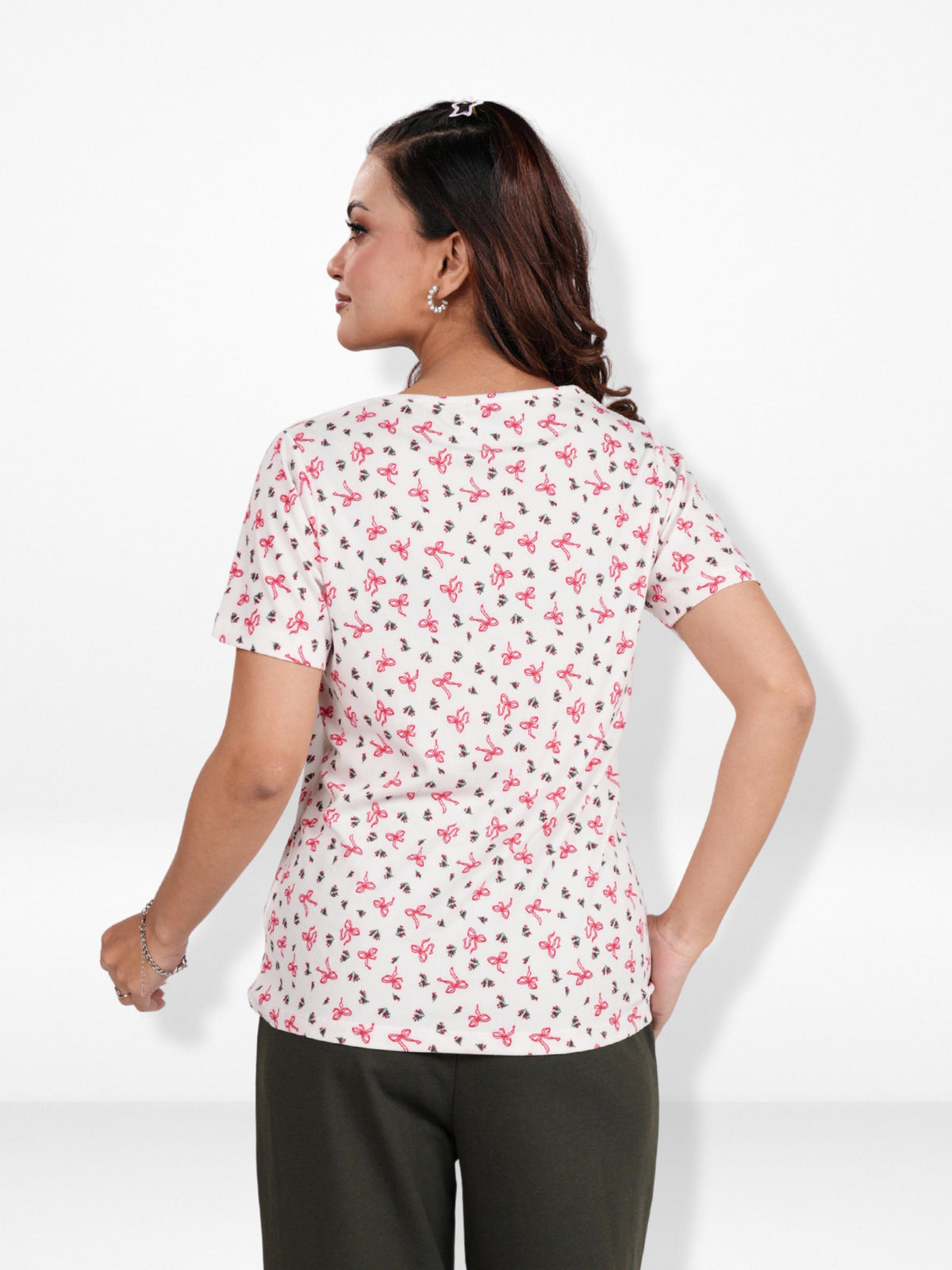 Women’s Regular Fit Crew Neck Tee Shirt – Short Sleeve All Over Print T-Shirt | Soft & Comfortable