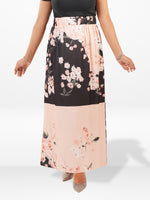 Women’s All Over Printed Maxi Skirt – Summer Pleated High Waist Casual Long Skirt