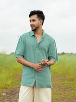 Men’s Relaxed Fit Shirt – Breathable Half Sleeve Plain Shirt