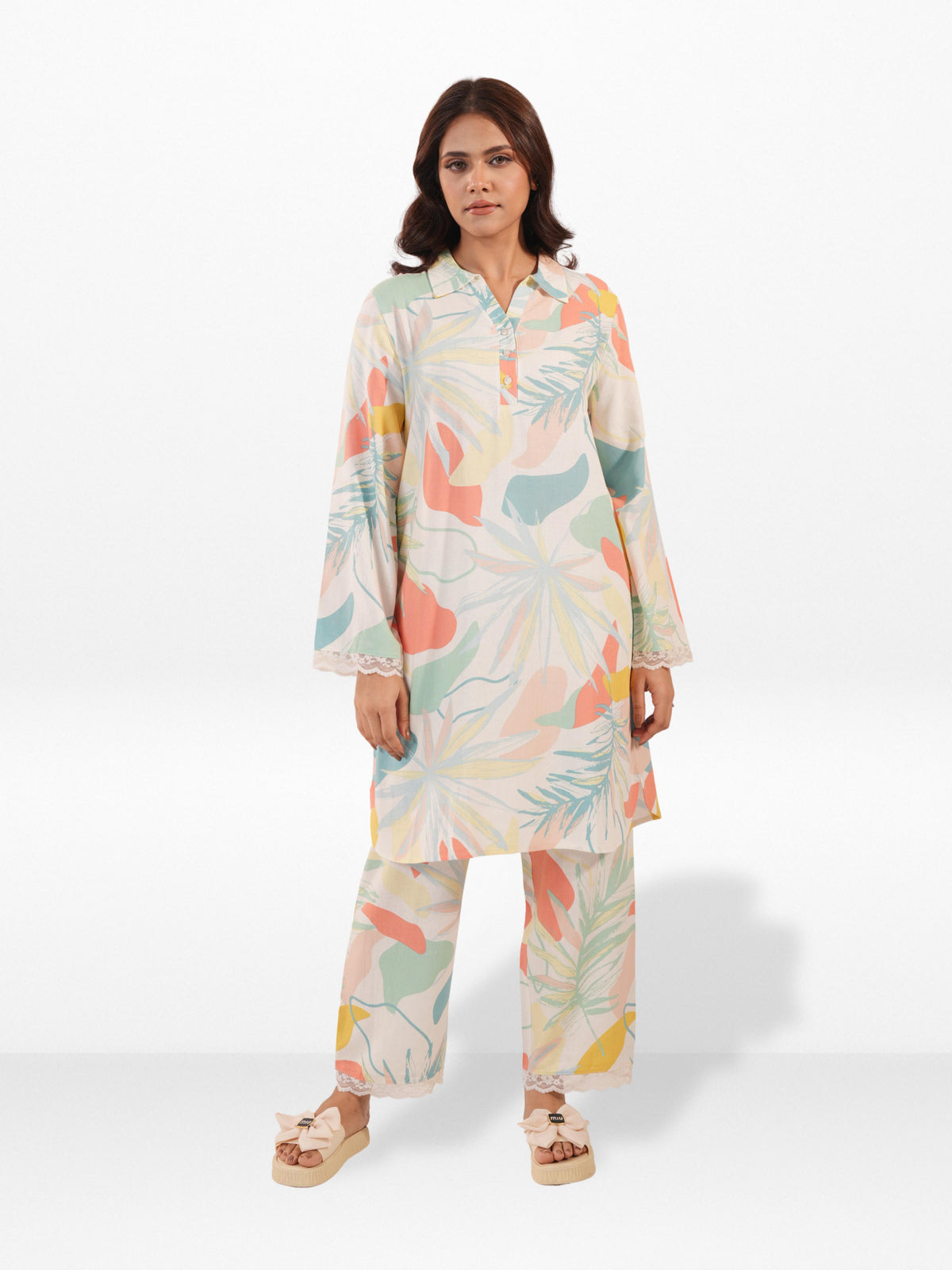 Women’s Floral Printed Co-Ord Set – Trendy 2 Piece Matching Top & Bottom Outfit