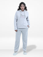 Women’s Fleece Winter Warm Hooded Corset Top Pants Set – Soft Brushed Fleece 2-Piece Set, Cozy Long Sleeve Hoodie & Pants