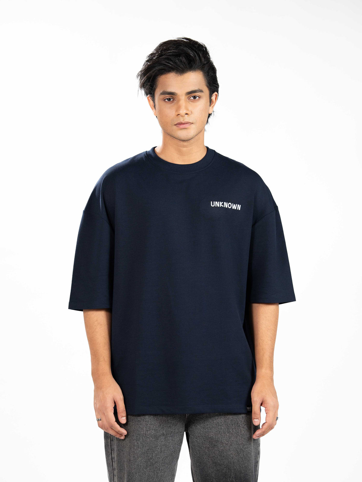 Men’s Oversized Drop Shoulder Graphic T-Shirt – Short Sleeve Crew Neck Tee | Casual Streetwear Top with Front & Back Print