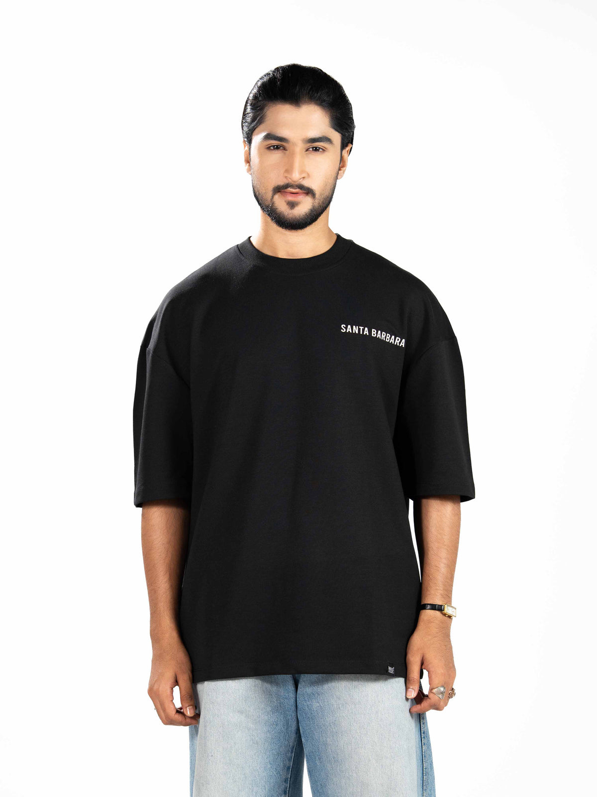 Men’s Oversized Drop Shoulder Graphic T-Shirt – Short Sleeve Crew Neck Tee | Casual Streetwear Top with Front & Back Print