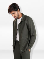 Men’s Solid Casual Jacket – Snap Button Front Closure with Clean Design | Comfortable Everyday Outerwear for Men