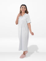 Women’s Notch Collar Long Top – Short Sleeve Casual Tunic | Stylish Everyday Wear Blouse
