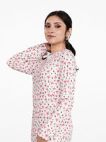 Women's Henley Long Sleeve Printed Top – Soft &amp; Stretchy Rib Knit Casual T-Shirt